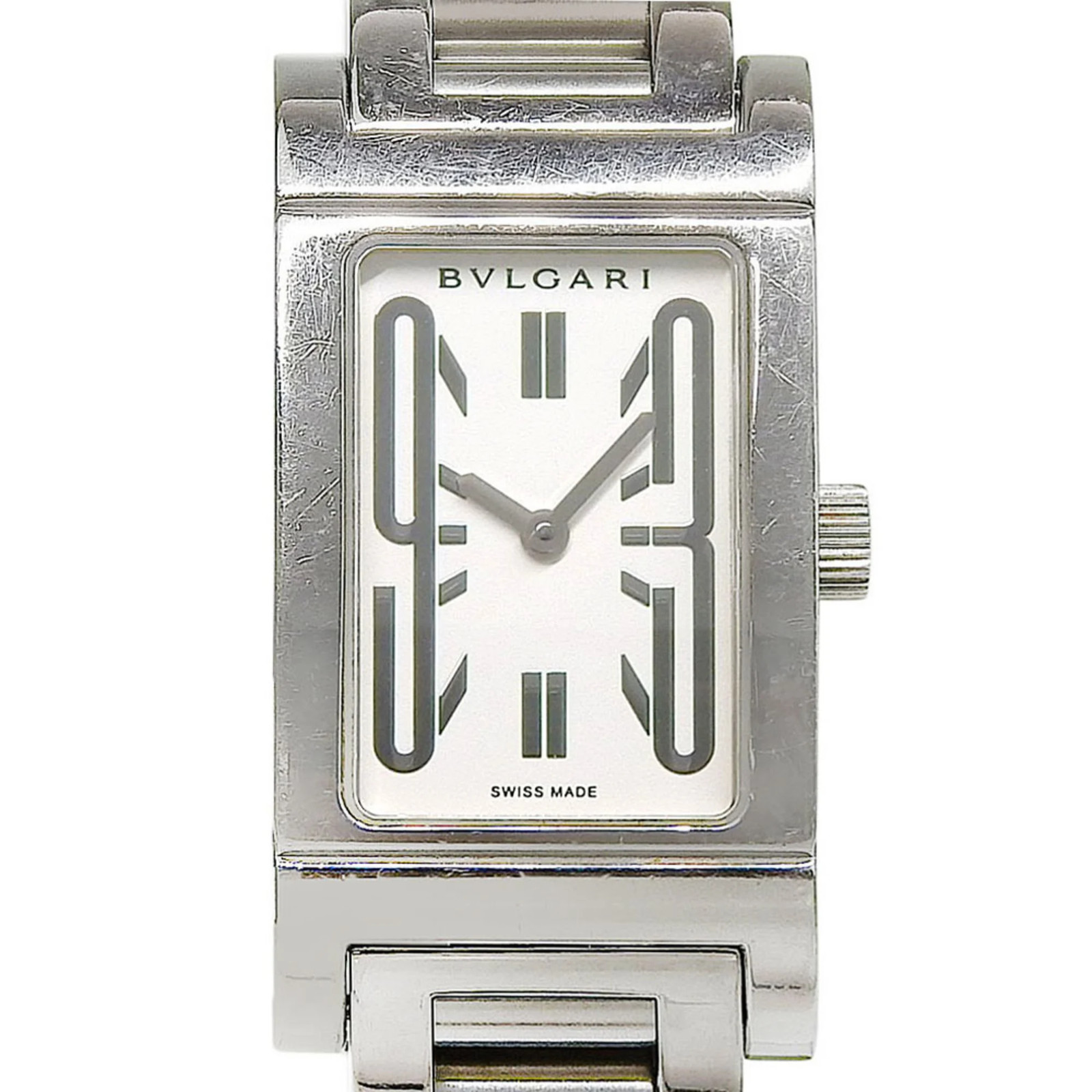 Bulgari BVLGARI Rettangolo RT39S Square White Dial Stainless Steel… GZl1jacn
