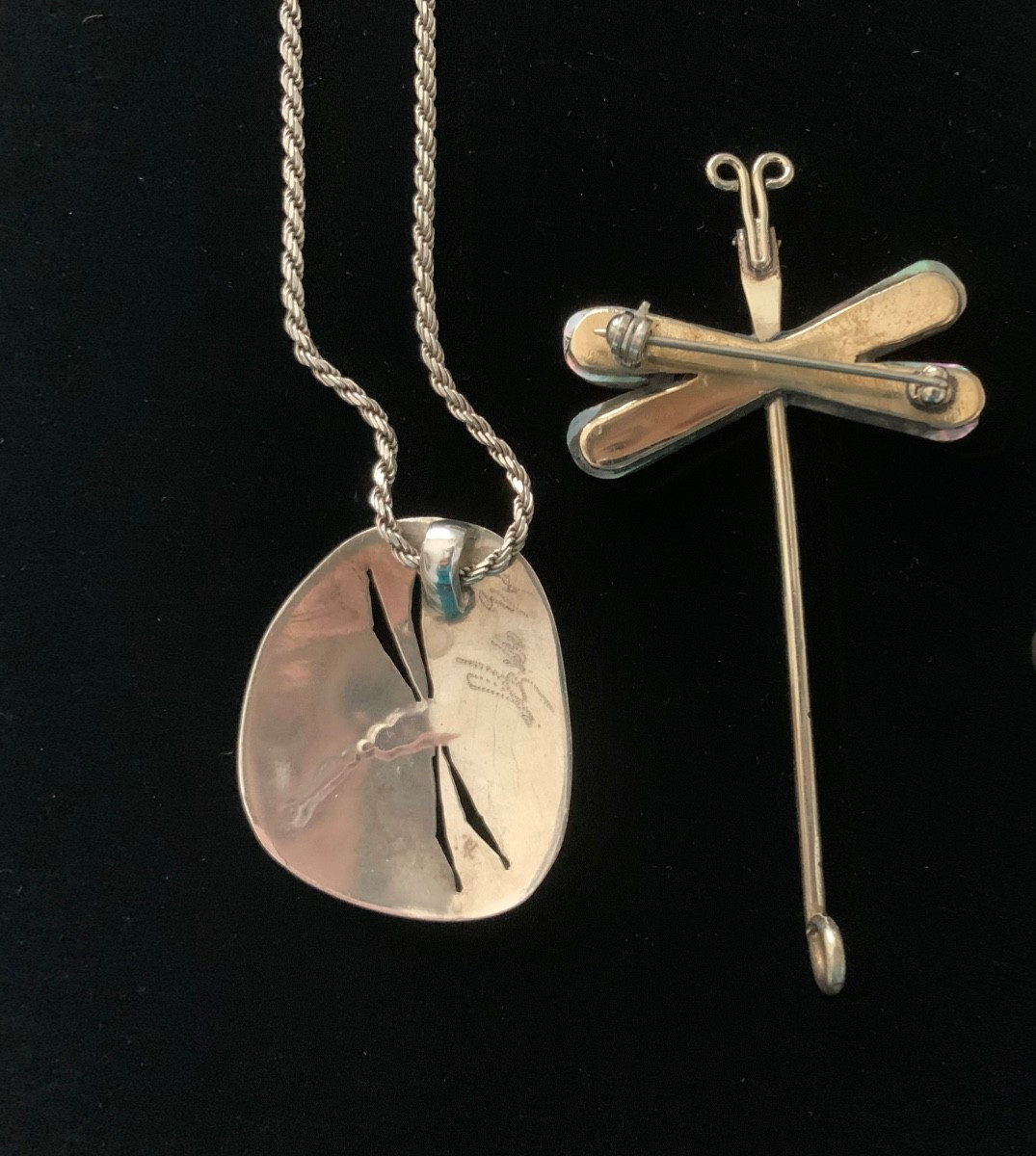 Dragonfly Jewelry – 1 Necklace and 1 Pin