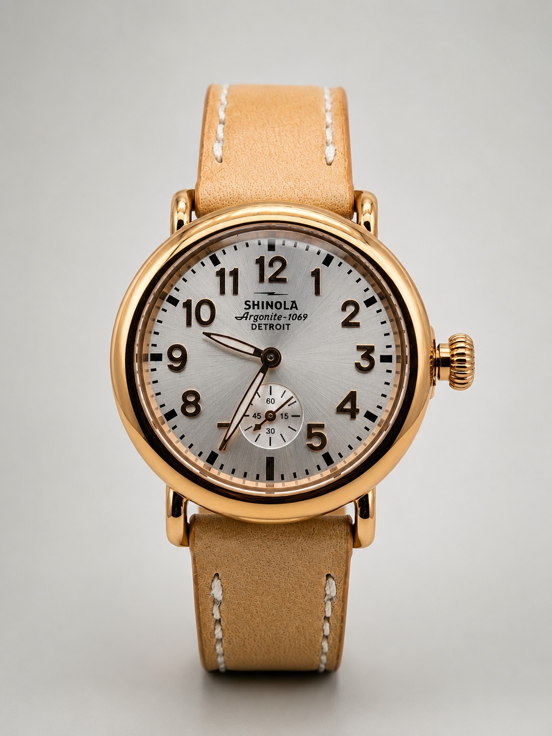 Shinola Argonite-1069 Gold Tone Women’s Watch Leather Strap New