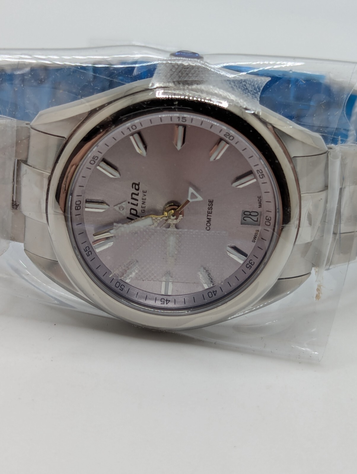 Alpina Comtesse Womens Silver Band Swiss Quartz 10 ATM Bracelet Wristwatch