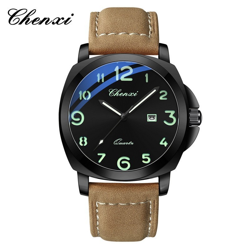 CHENXI Men’s Stainless Steel Luminous Casual Business Calendar Quartz Watch Gift