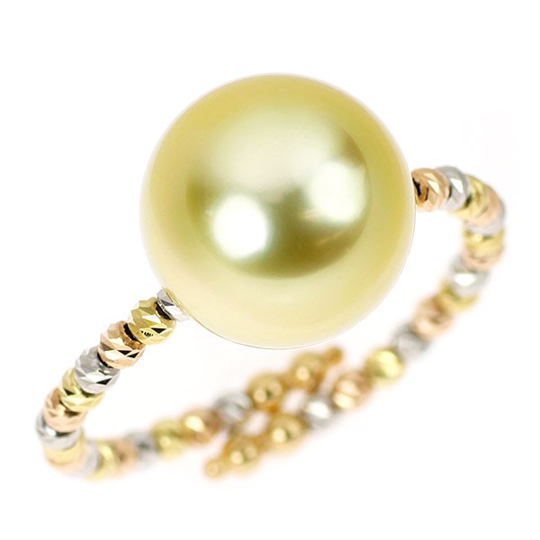 K18YG/WG/PG White Butterfly Golden Pearl Ring Diameter Approx. 11.6mm Shape Memo