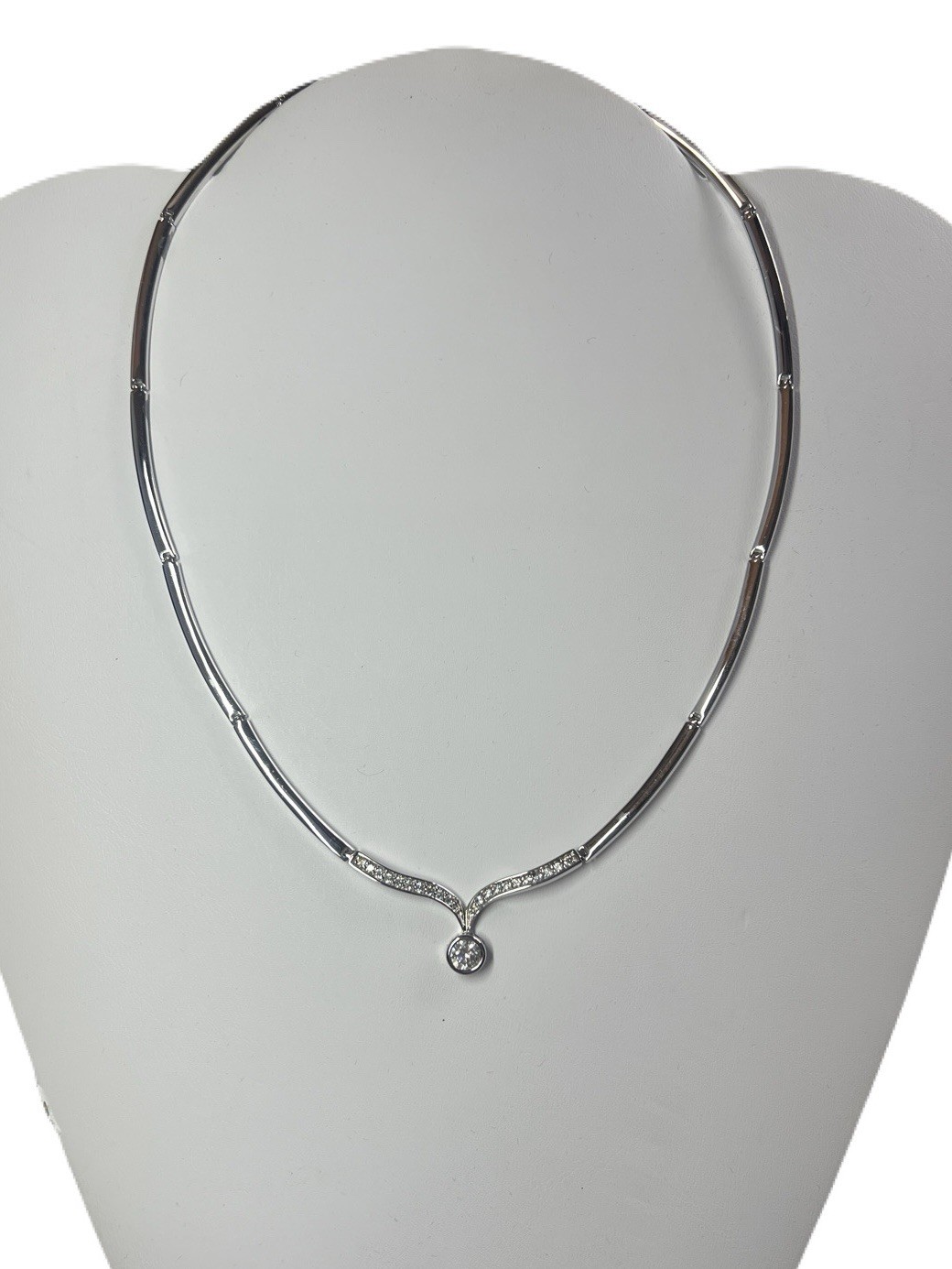 QVC Diamonique Sterling Silver Necklace in Pristine Condition