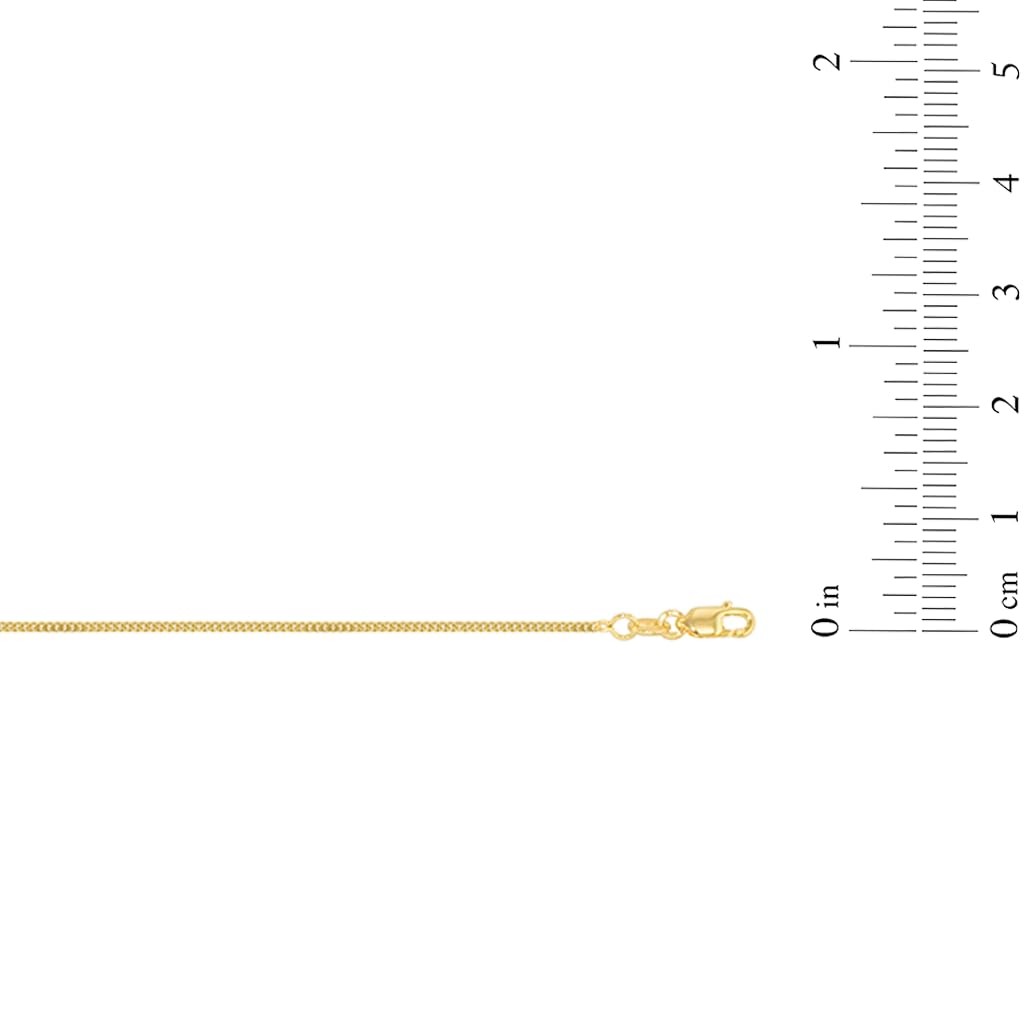Floreo 10k Yellow Gold 1mm Solid Miami Cuban Gourmette Chain Necklace