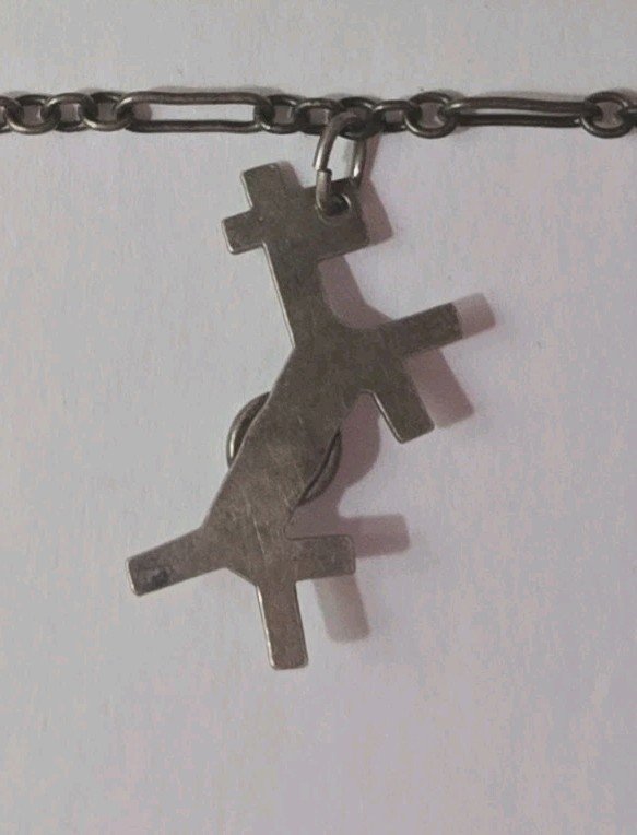 Vintage Navajo Sterling Silver 7.5″ Charm Bracelet Turquoise, Fred Harvey Era