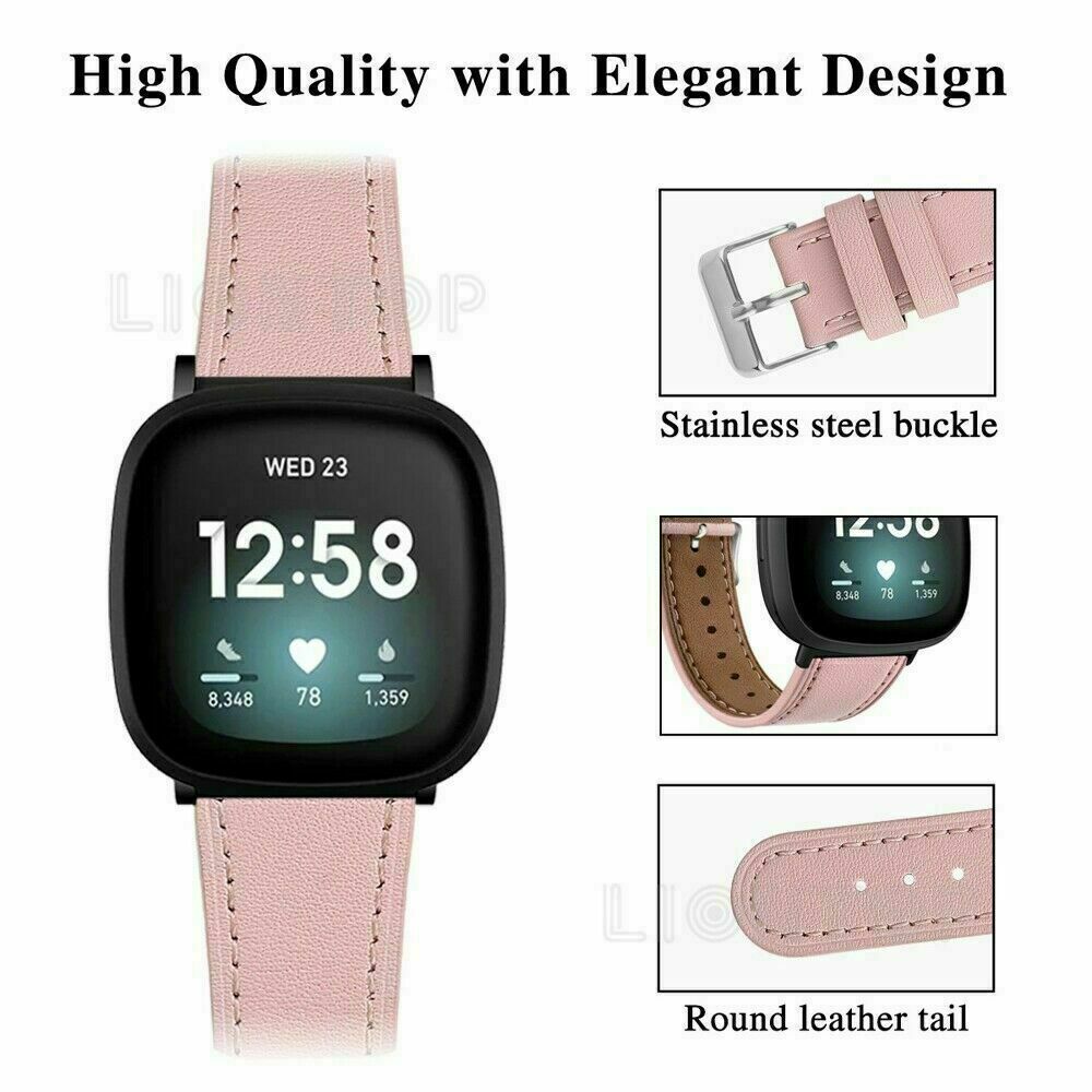 For Fitbit Versa 3 /Fitbit Sense Leather Watch Band Replacement Bracelet Strap