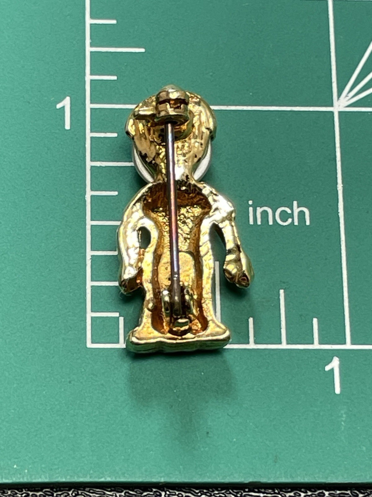 Vintage Faux Pearl Little Boy Blue & Green Enameled Gold Tone Brooch Pin