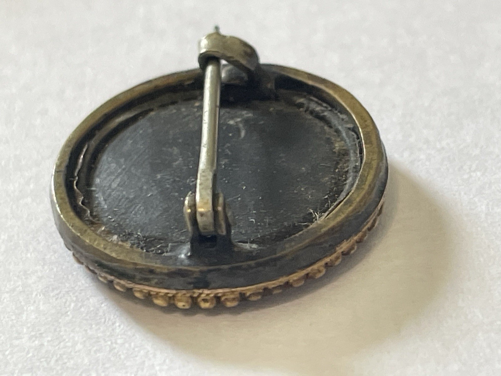 Antique 18k Pietra Dura Brooch Pin Italian Inlaid Floral Victorian Style Mosaic