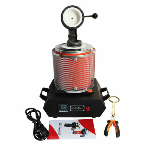 1/2/3KG Electric Metal Melting Furnace Melter Gold Silver W/Heat Protection &ACC