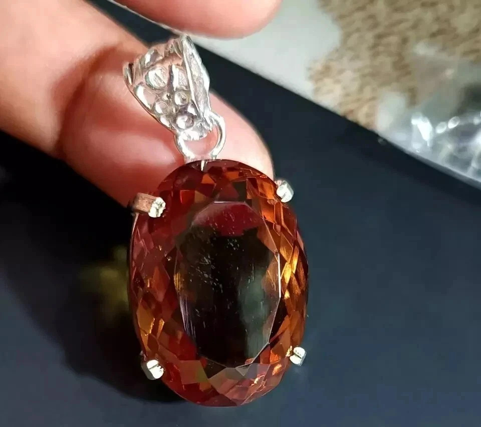 91.60 Ct Color Change Natural Alexandrite 925 Solid Silver Pendant Gemstone