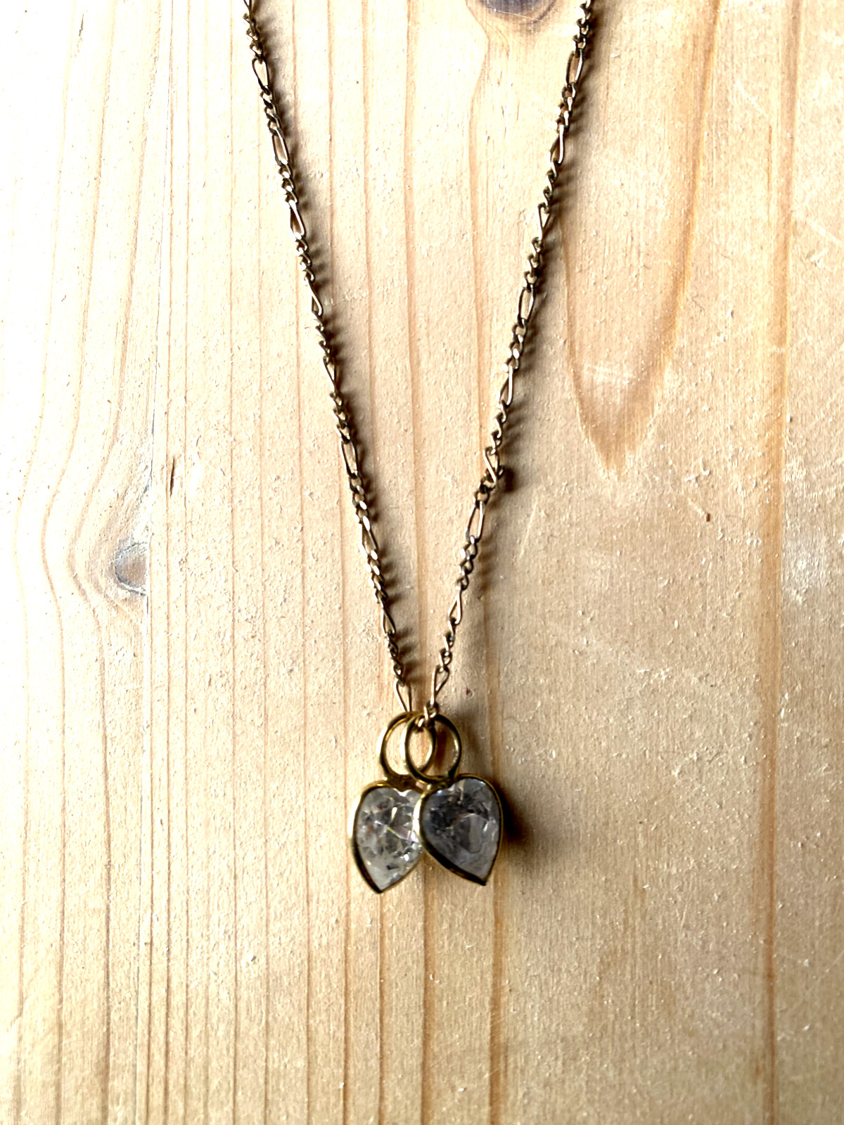 ::925 SILVER CHAIN FIGARO CHAIN GOLD PLATED WITH 2 x PENDANTS VINTAGE DESIGN HALLMARKED