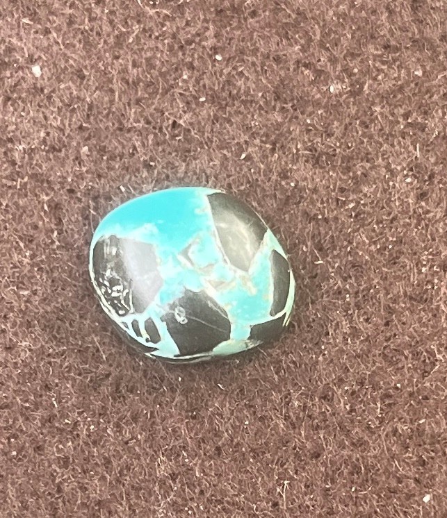 Blue Moon Nevada Turquoise Freeform Cabochon 15x14x4.5mm 6.6cts Pseudomorph