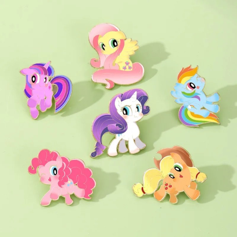 My Little Pony Printed Enamel Pins Anime Cartoon Character Collectible Brooches
