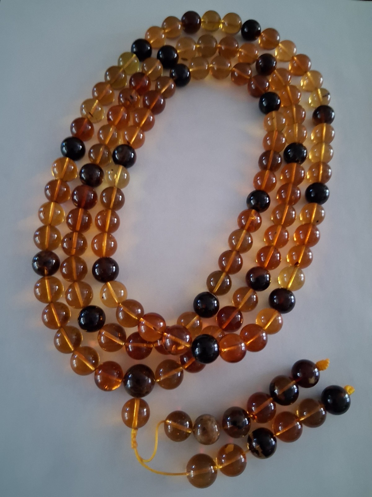 100% Natural Amber Multicolor Beaded Strand Necklace 125 pc., 11.2mm, 97.2 grams