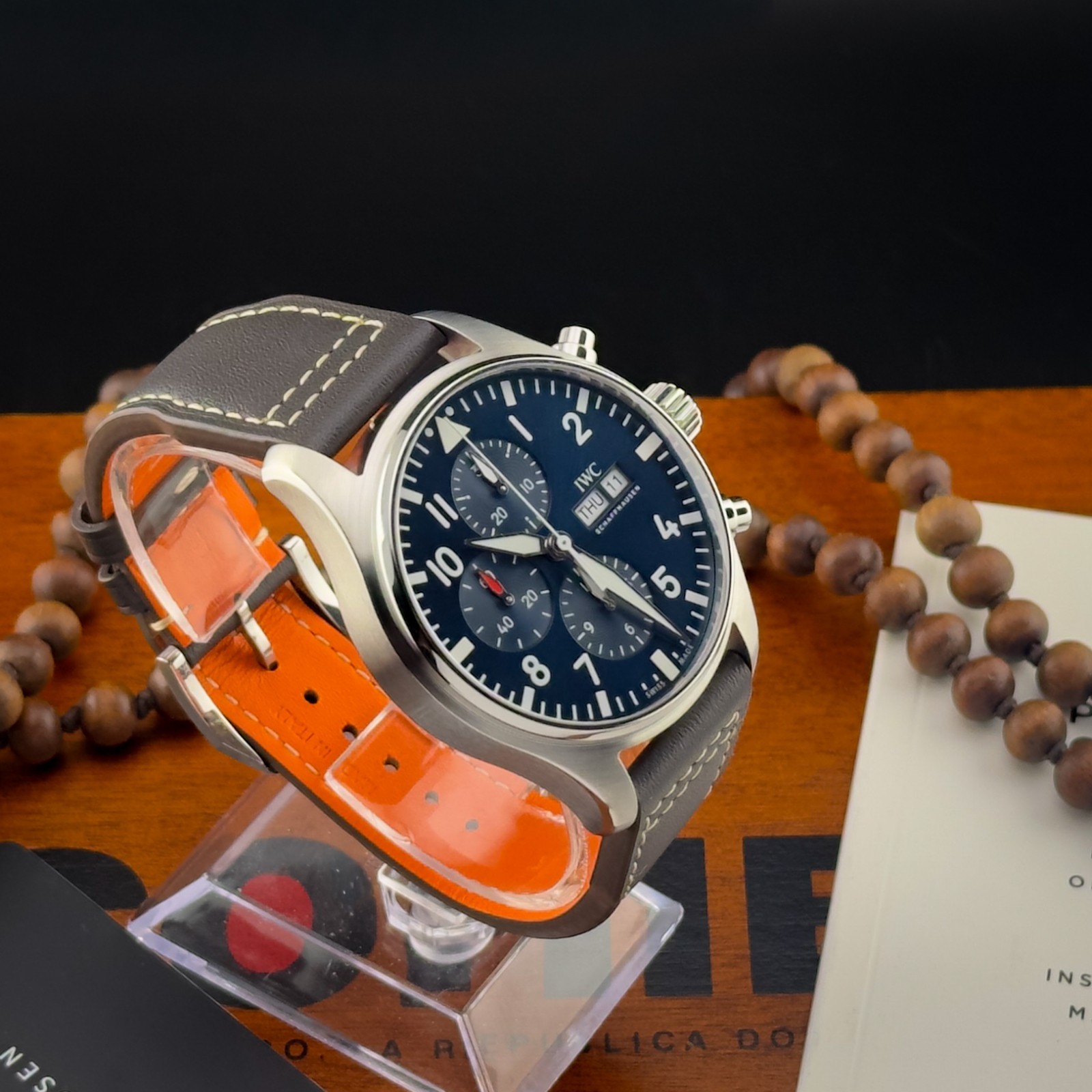 IWC Pilot Chronograph Petit Prince 43mm IW377714 Steel Blue Dial Full Set 2021