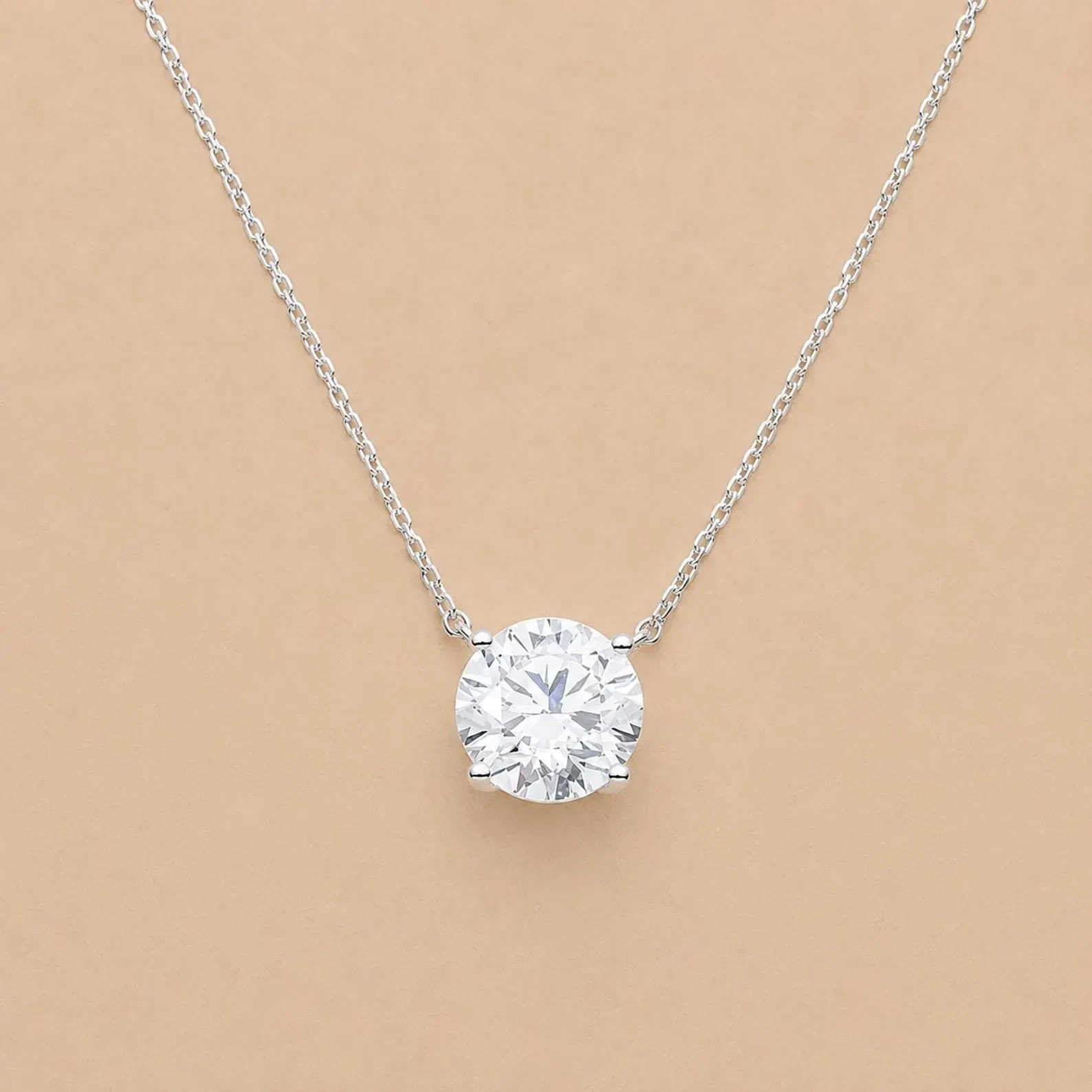 2.00Ct ROUND-Cut VS1 Lab Grown Diamond SOLITAIRE Pendant/Necklace 14k White Gold