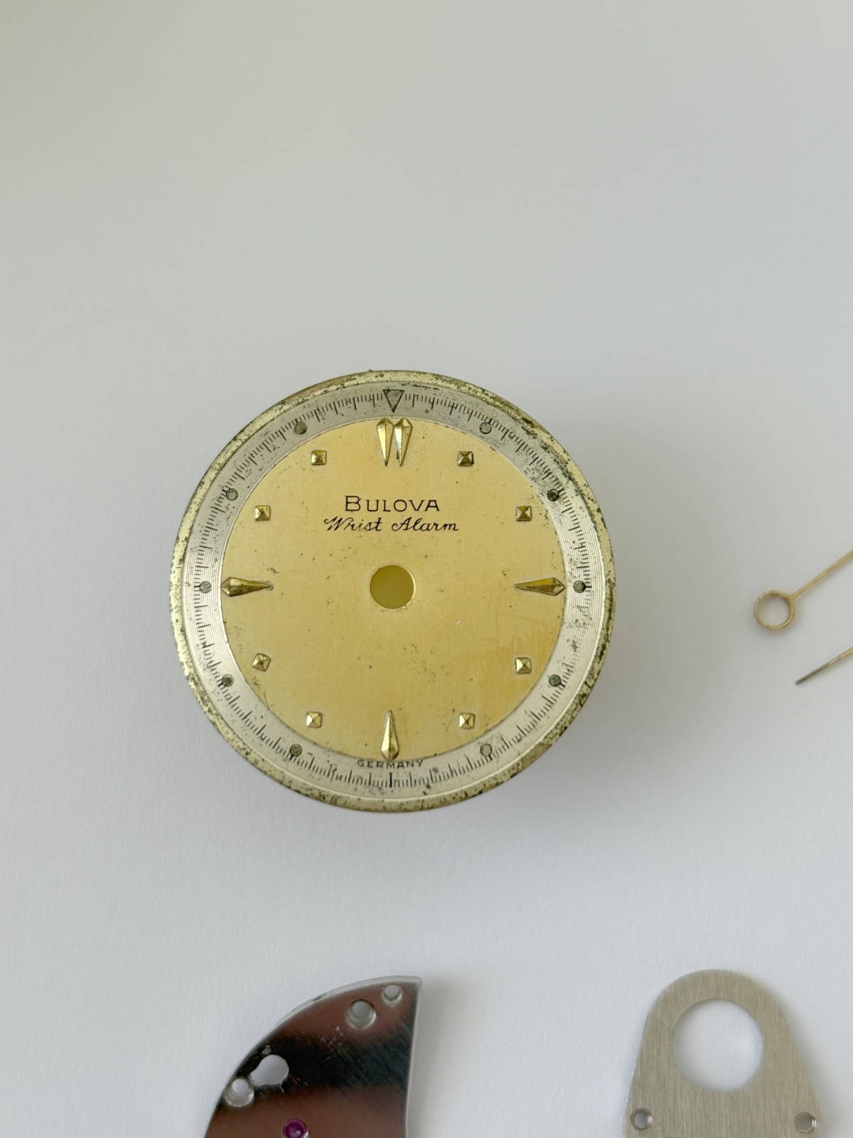 Bulova Cal 12-B Alarm Cricket Movement Part Balance Fork Barrel Wheel Case 12B