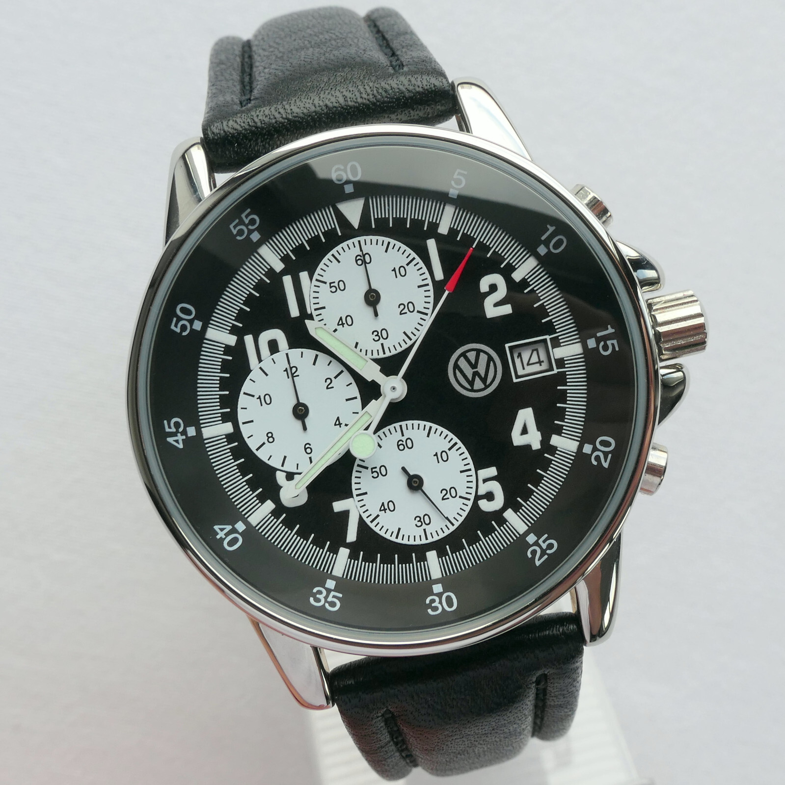 VW Volkswagen Classic Aviator Pilot Driver Sport Car Accessory Watch Chronograph