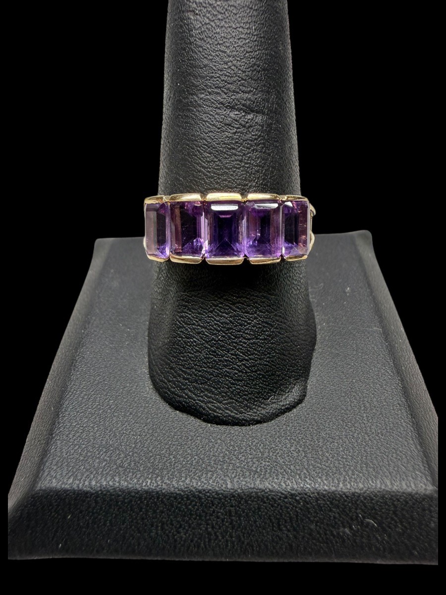 Amethyst Lady’s Stone Ring 14K Yellow Gold 2.29dwt Size:10 (MP3070373)