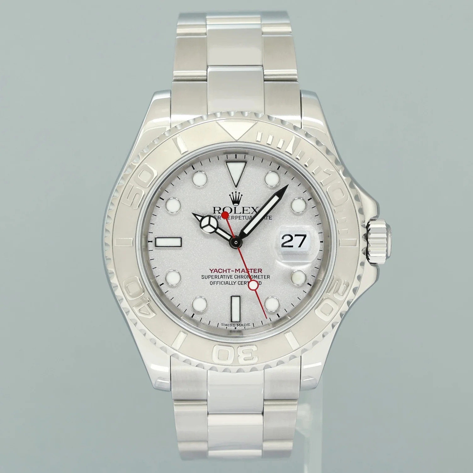 MINT Rolex Yacht-Master 16622 Steel Platinum Bezel Oyster 40mm Watch Box