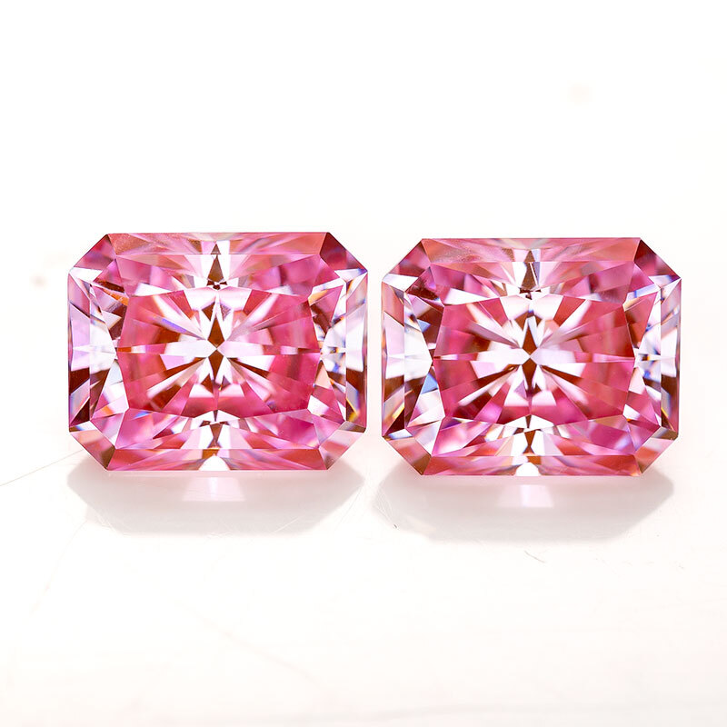 Pink Moissanite Loose Stones GRA Certified Multi Shape Brilliant Cut VVS Jewelry