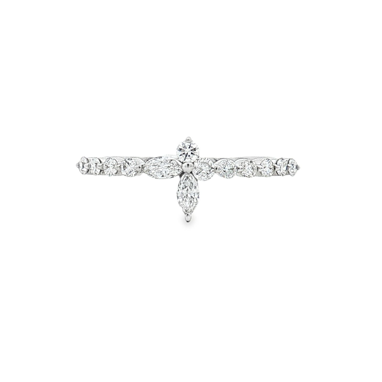 18K White Gold Natural Diamond Size 6.25# Ring SC0082