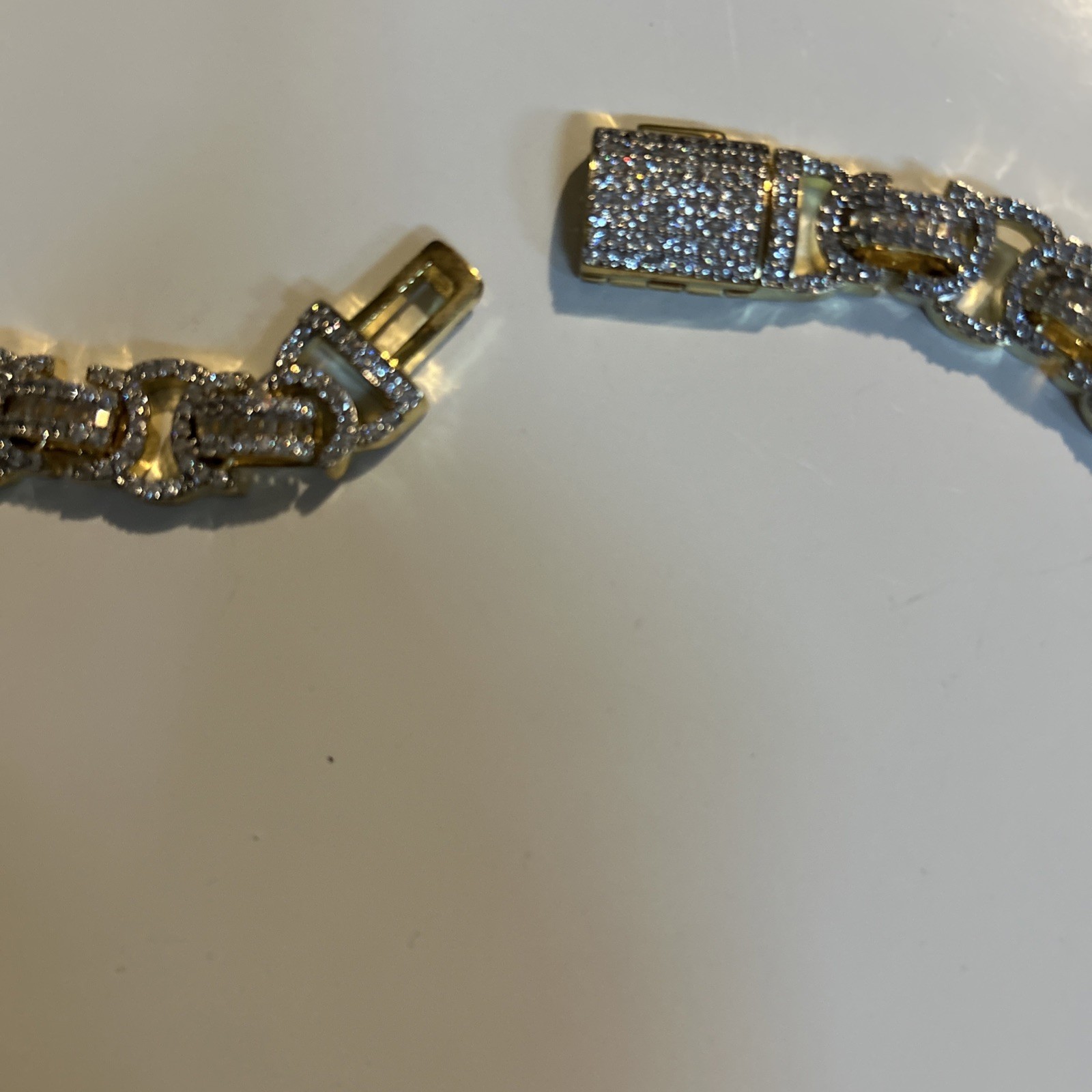 iced out cuban link chain Baguette Style ByzantineLink Chain Necklace 21 Inches