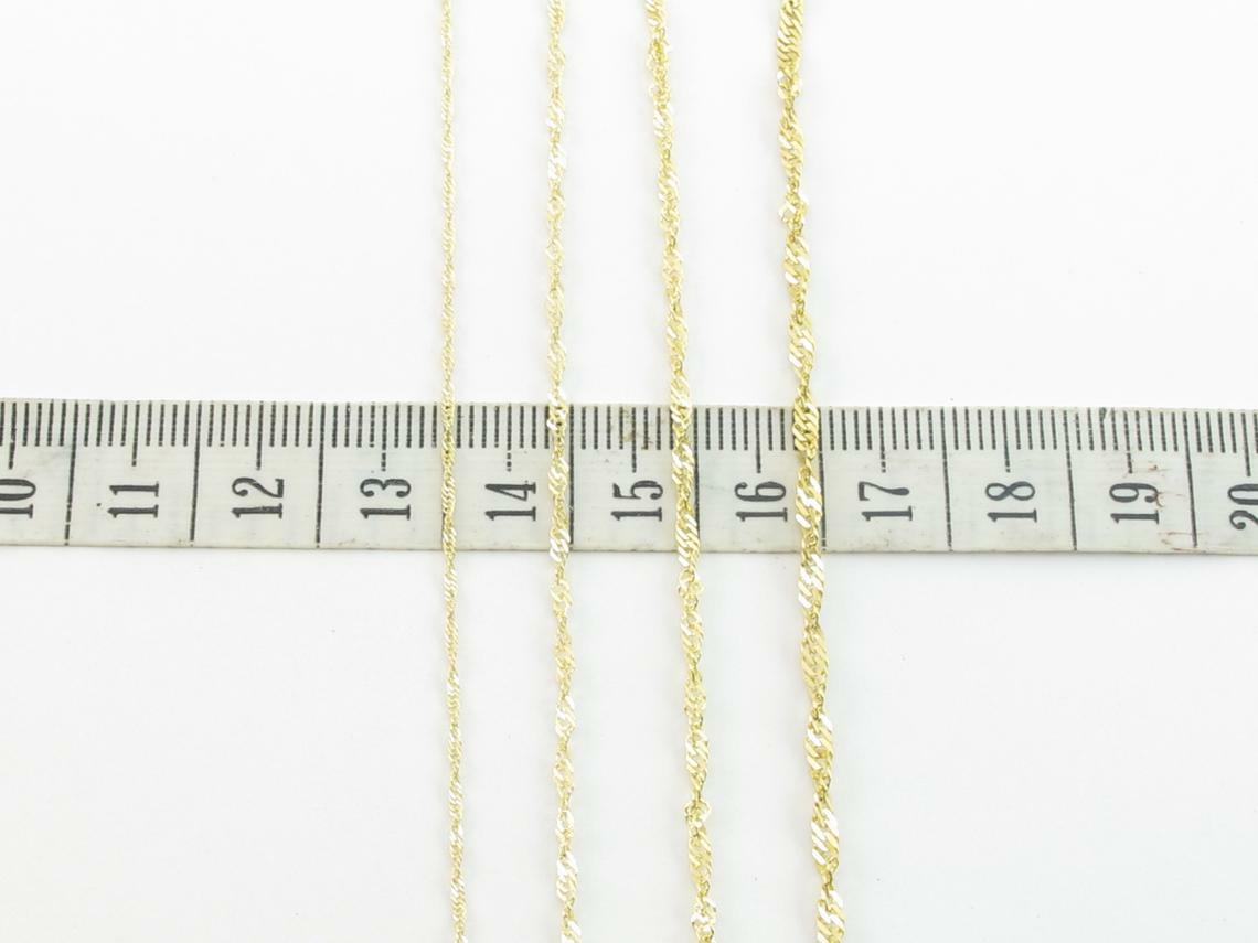 Singapore Chain 14k Yellow Gold 0.8 mm 1.0 mm 1.5 mm 1.7 mm 2.1 mm Available In
