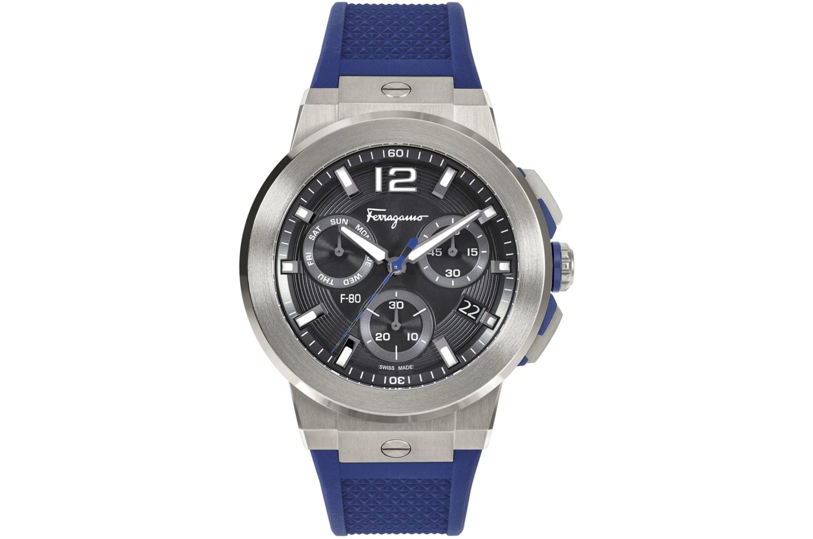 Ferragamo F-80 Titanium Chronograph Quartz Black Dial Men’s Watch (SFMT00222)
