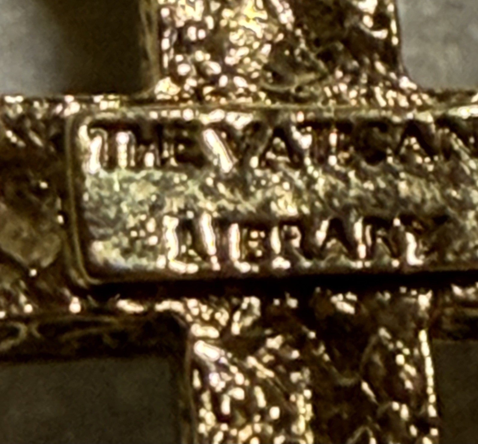 The Vatican Library Collection Cross Chain Necklace Goldtone Cubic Zirconia
