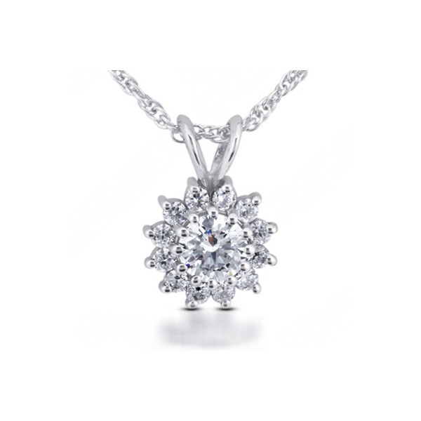 0.53ct tw E SI1 Round Brilliant Earth Mined Certified Diamonds 18K Gold Pendant