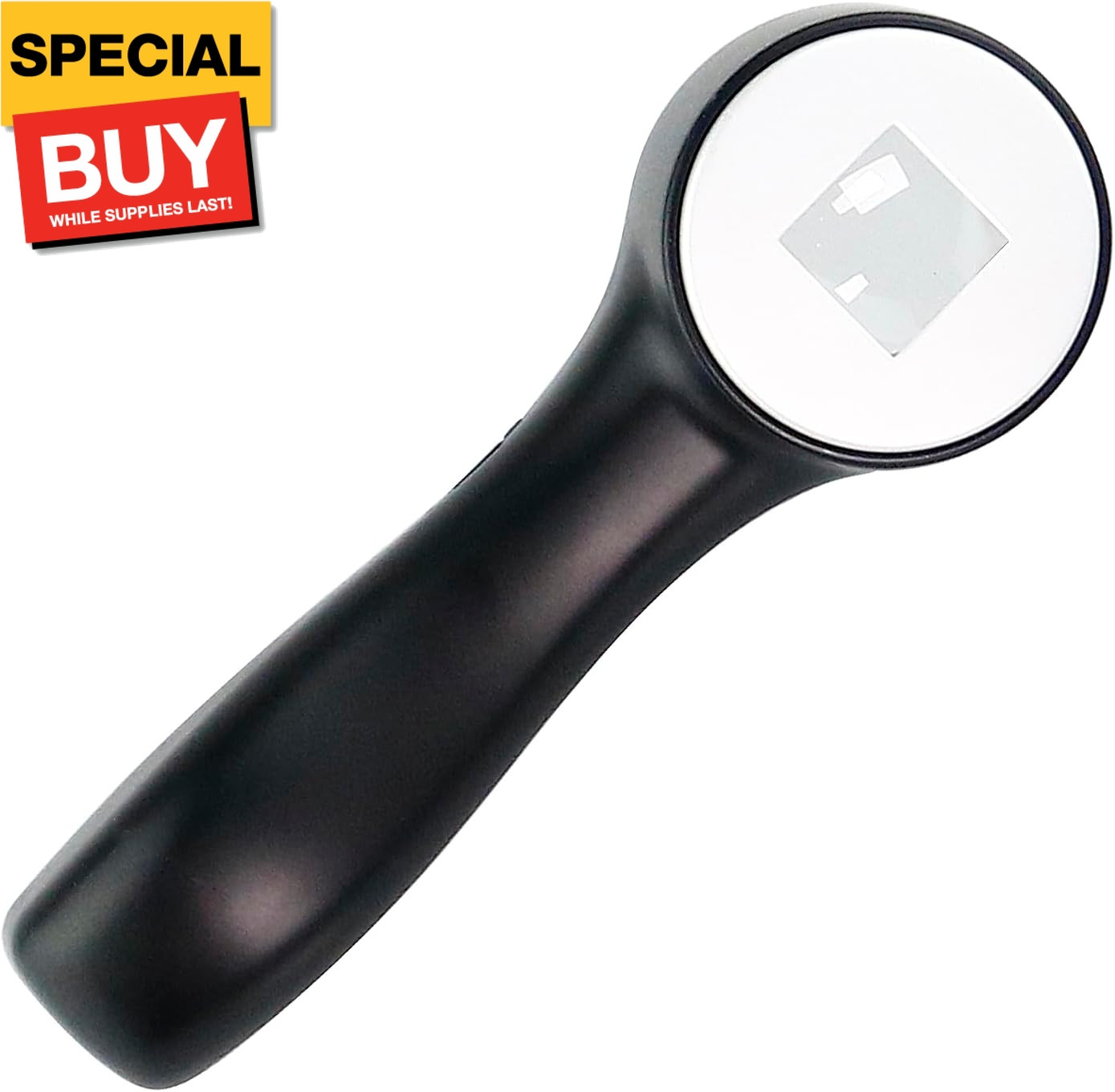 Handheld 10X Magnifier Loupe Optical Glass Magnifying Glass with Light Scale Mag