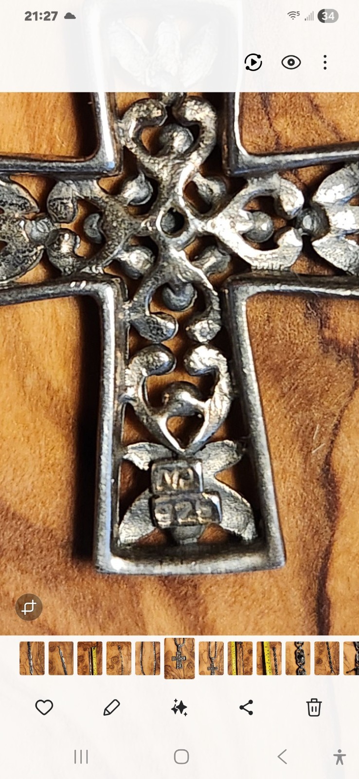 Retired Silpada True Faith Sterling Silver Cross Pendant Necklace 925 Italy Box