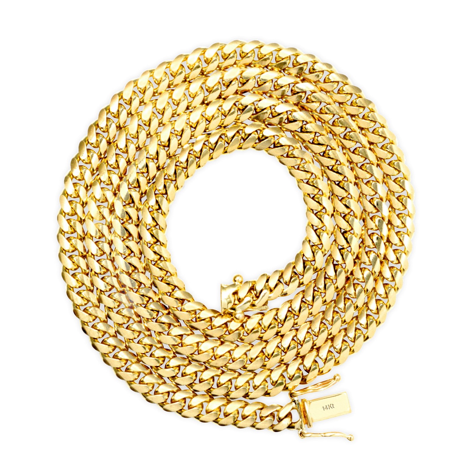 14K Yellow Gold Solid 5mm Miami Cuban Link Chain Bracelet Men 7″ 7.5″ 8″ 8.5″ 9″