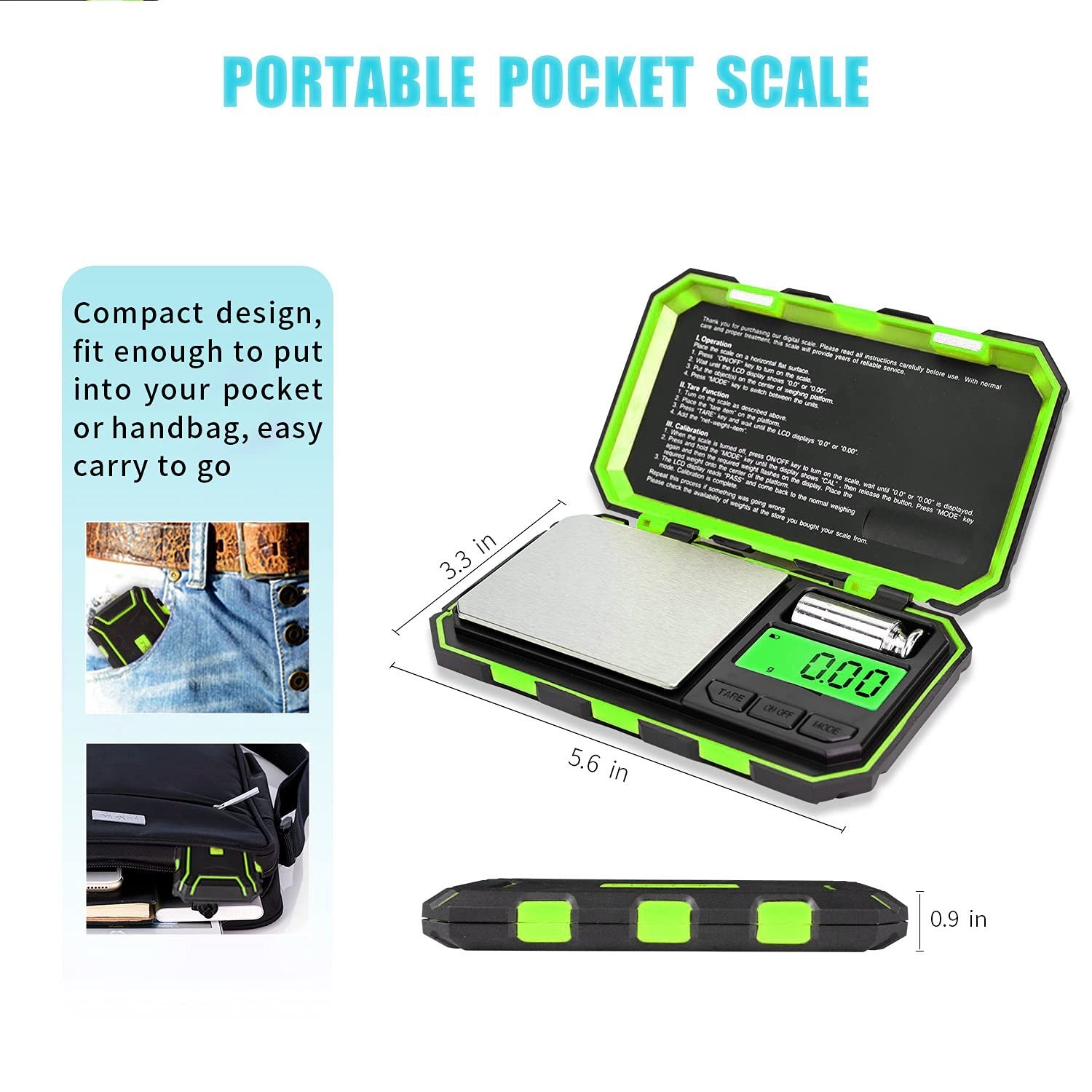 Digital Pocket Scale 200g x 0.01g – Mini Jewelry Scale with LCD, Tare Function &