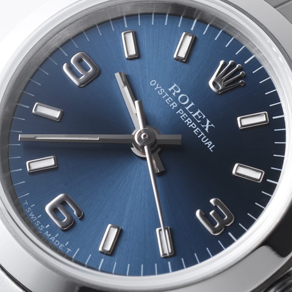 ROLEX Oyster perpetual 67180 blue 369 white bar U Number second hand Women