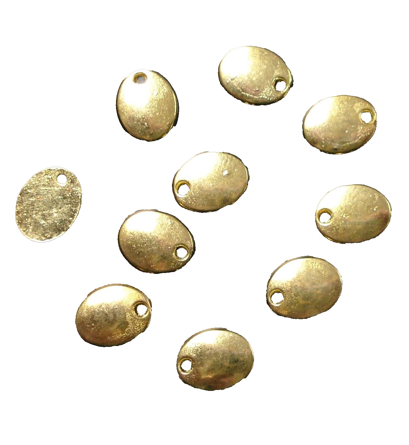 Jewelry blank stamping discs 10 oval GOLD plt disks signature tags CFP008