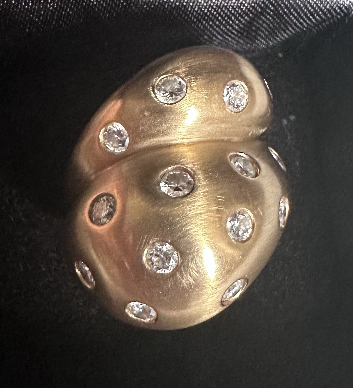 14KT YELLOW GOLD DIAMOND FREE FORM SATIN FINISH RING ~ SHOPNBC ~ Size 6