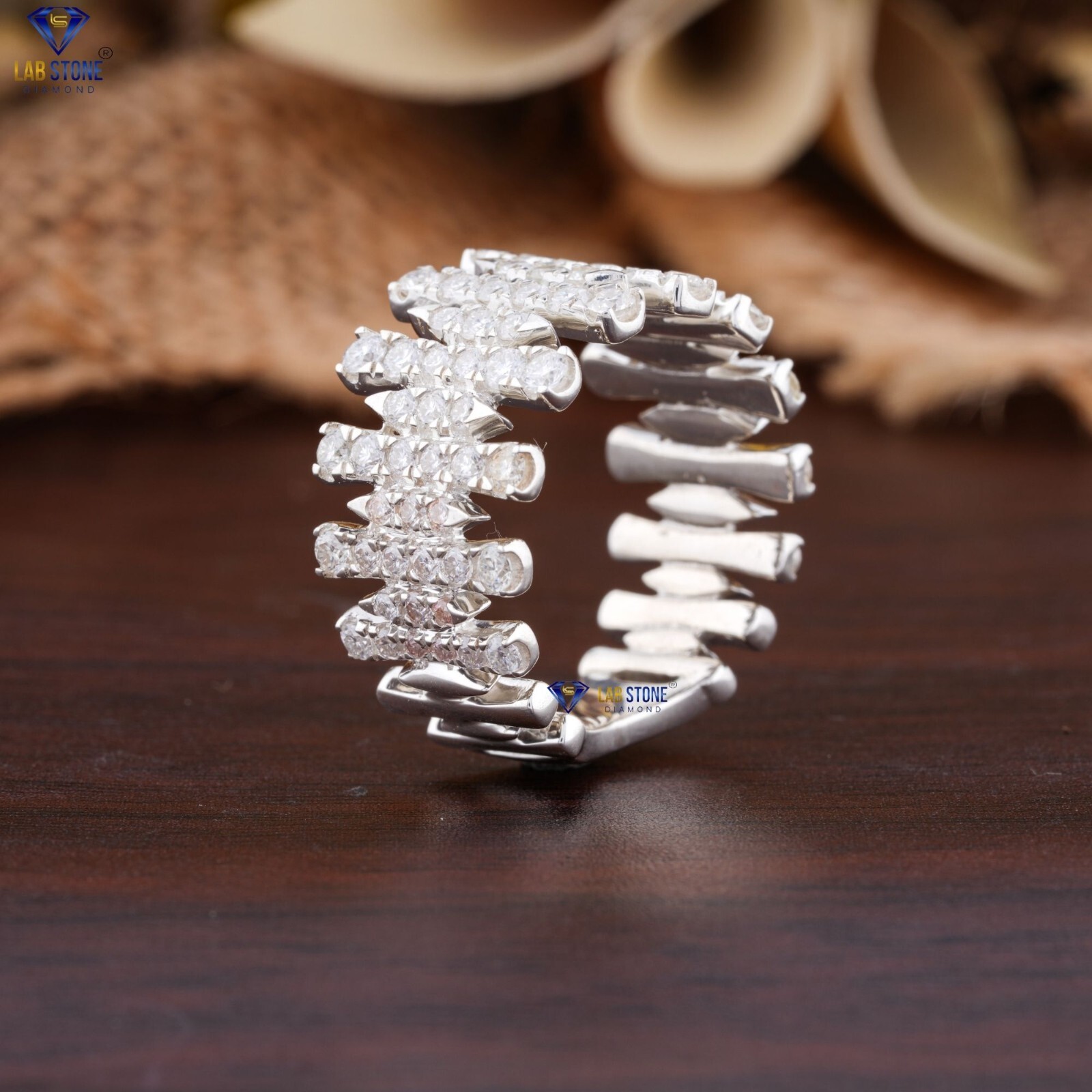 1.46 TDW Round Cut Lab-Created Diamond White Gold Ring EF Color VS Clarity