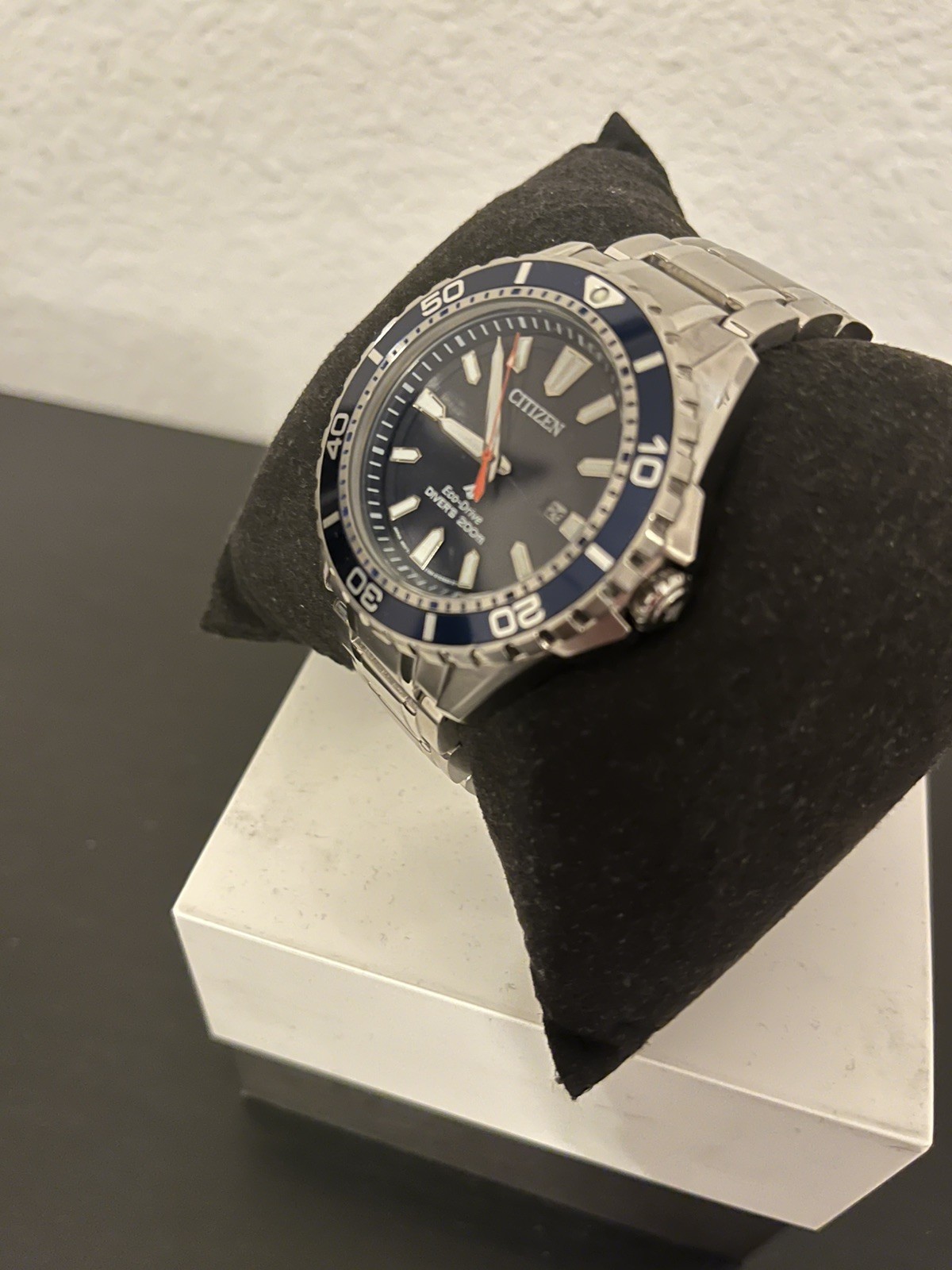 CITIZEN MEN’S $450 ECO-DRIVE PROMASTER DIVER’S BLUE WATCH DATE WR200M BN0191-55L