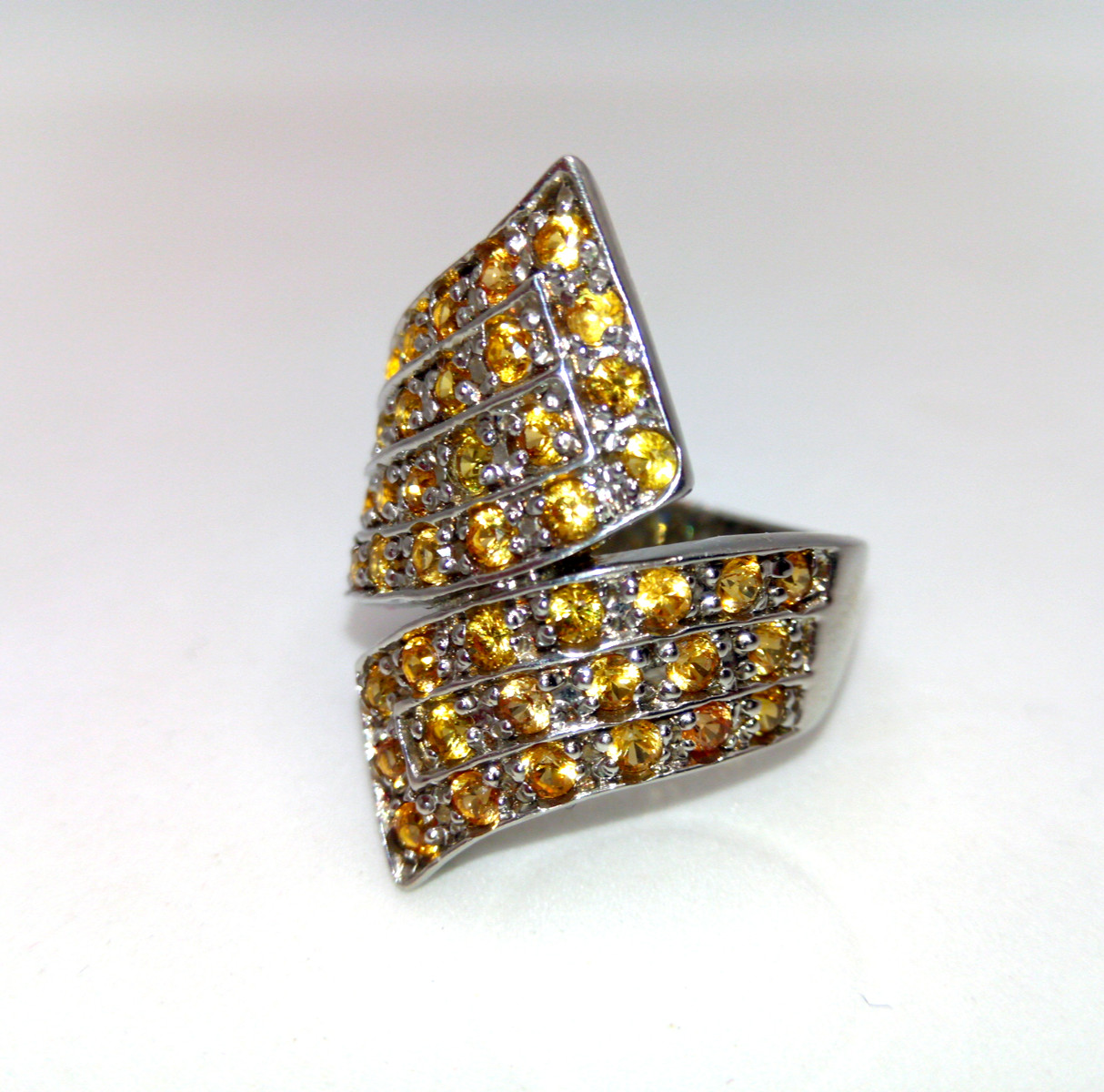 🔥🔥🔥Exclusive Silver & White Gold SAPPHIRE RING, Size 17.25🔥🔥🔥