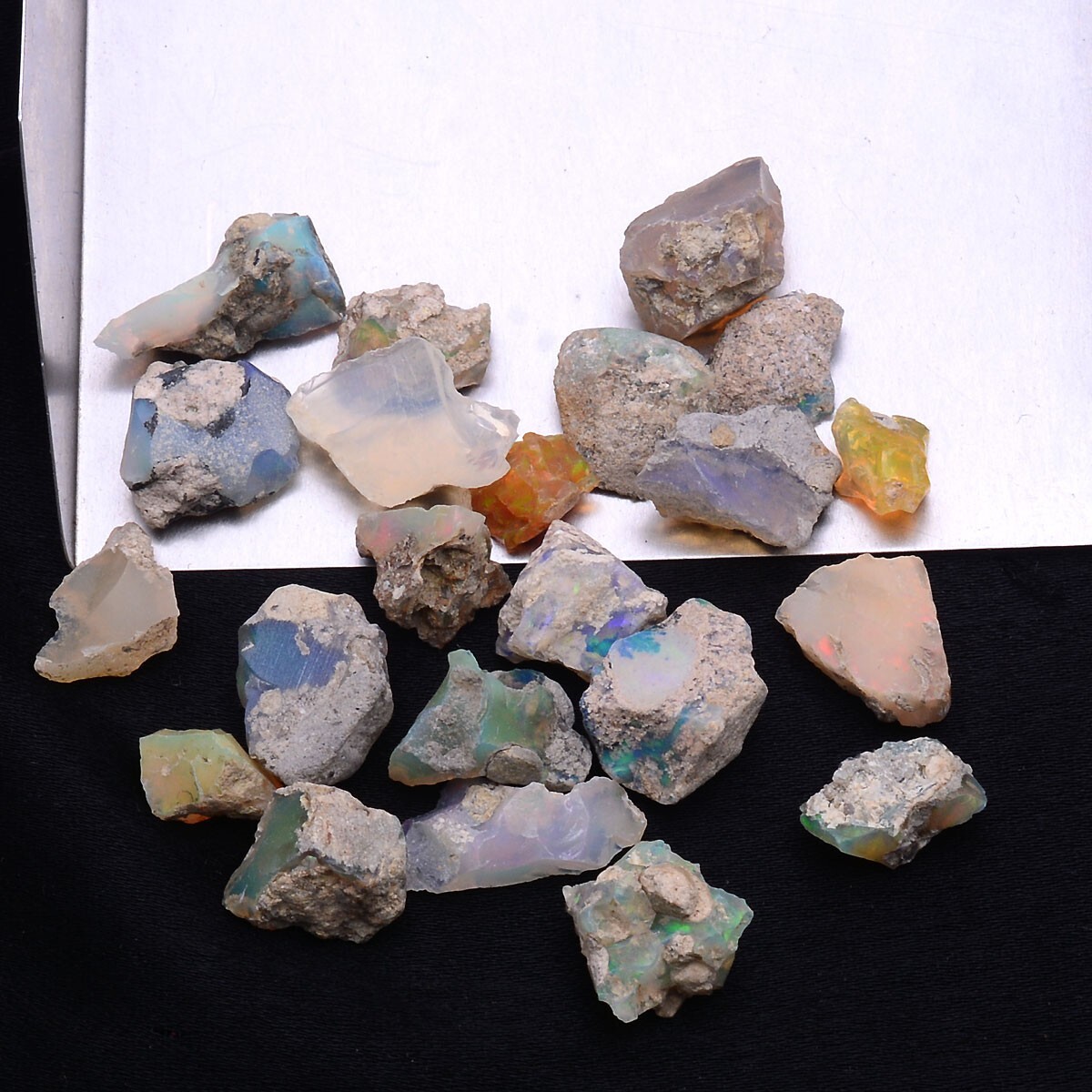 21 Pcs Natural Ethiopian Opal Rough 7mm-13mm Untreated Stunning Loose Gemstones