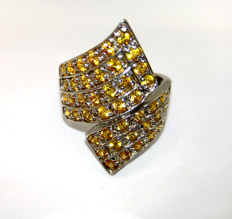 🔥🔥🔥Exclusive Silver & White Gold SAPPHIRE RING, Size 17.25🔥🔥🔥