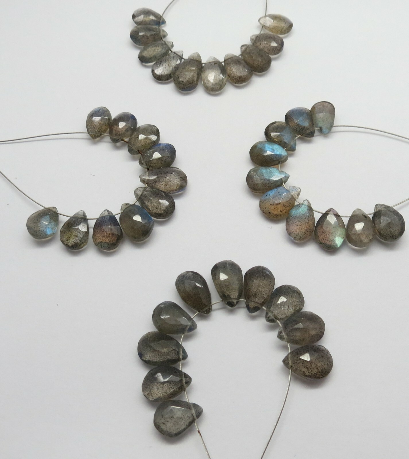 Natural Gemstone Labradorite Teardrop Beads Faceted Briolettes 10 Pieces Beads