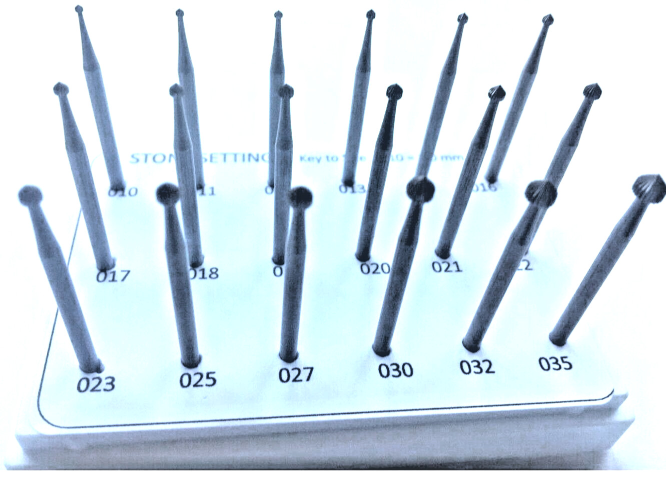 JEWELRY STONE SETTING BURS, 18 PCS 010 – 035 QUALITY BURS FOR JEWELERS