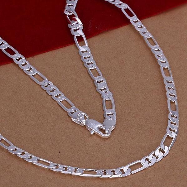 6MM X 20” Sterling Silver Layered /Filled (L/F) Figaro Flat Link Chain Necklace