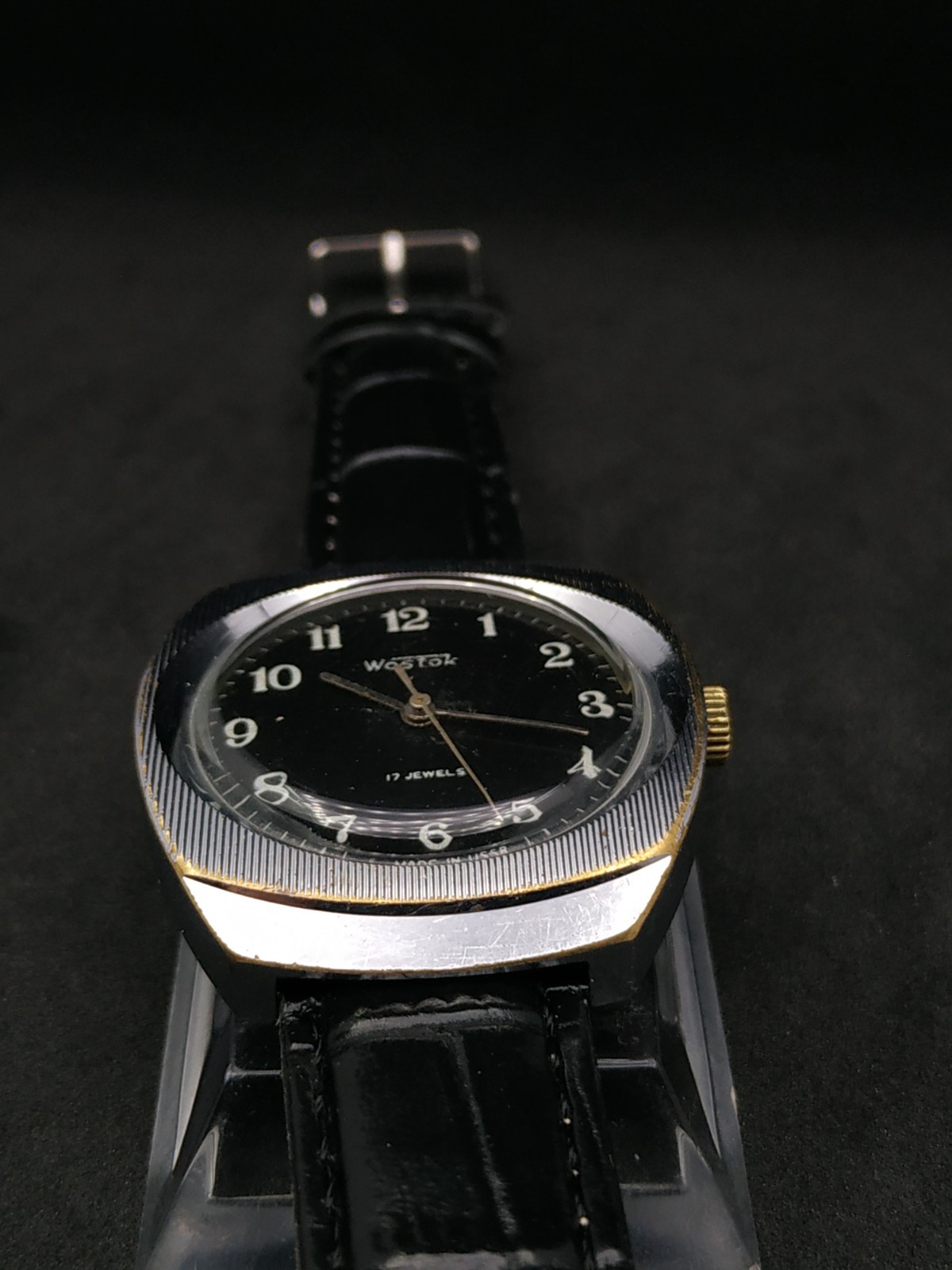 Men’s Dress Watch Wostok Vintage USSR Mechanical 2409A Retro Vostok Black Soviet