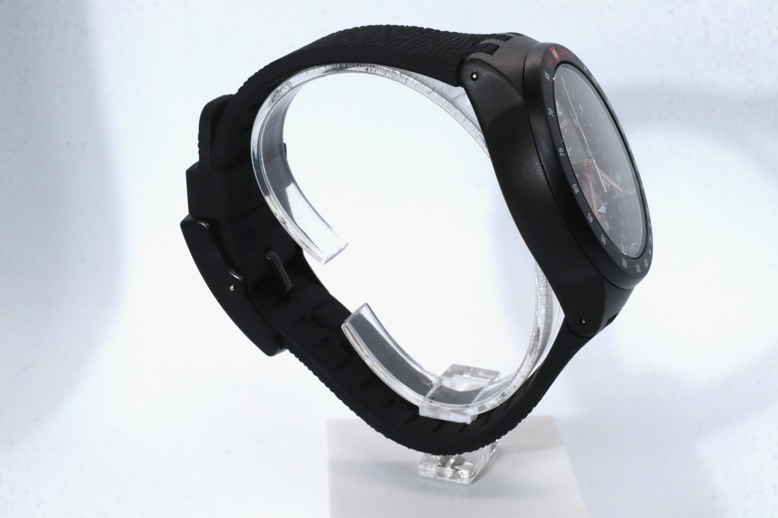 Swiss Swatch Originals STAND HALL Black Chrono Silicone Date Watch 42mm SUSB411