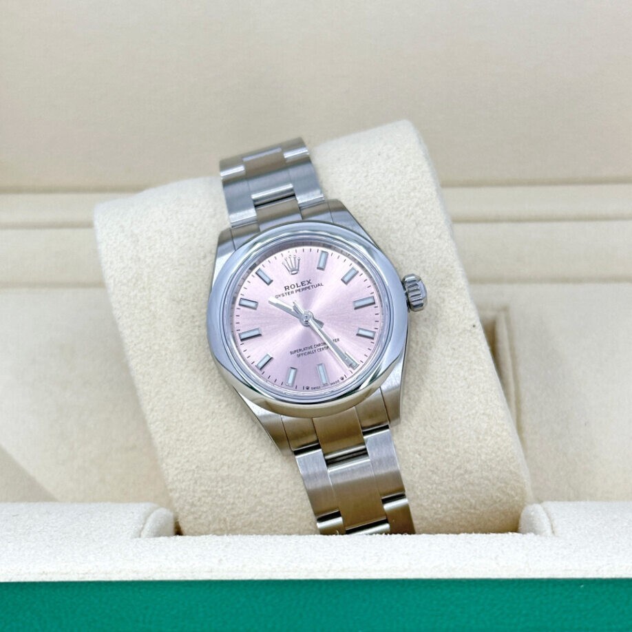 Rolex Oyster Perpetual, Oystersteel, 28mm, Pink, Ref# 276200-0004, Unworn, 2024