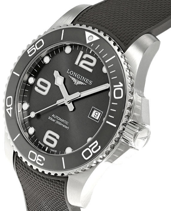 Longines HydroConquest Auto 43mm Gray Dial Rubber Men’s Watch L3.782.4.76.9